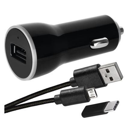 Ładowarka samochodowa 2,1A + micro Kabel USB