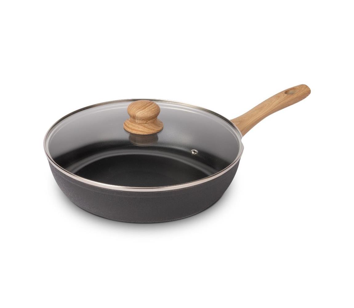 Lamart - Patelnia z pokrywą 28 cm czarno-brązowa