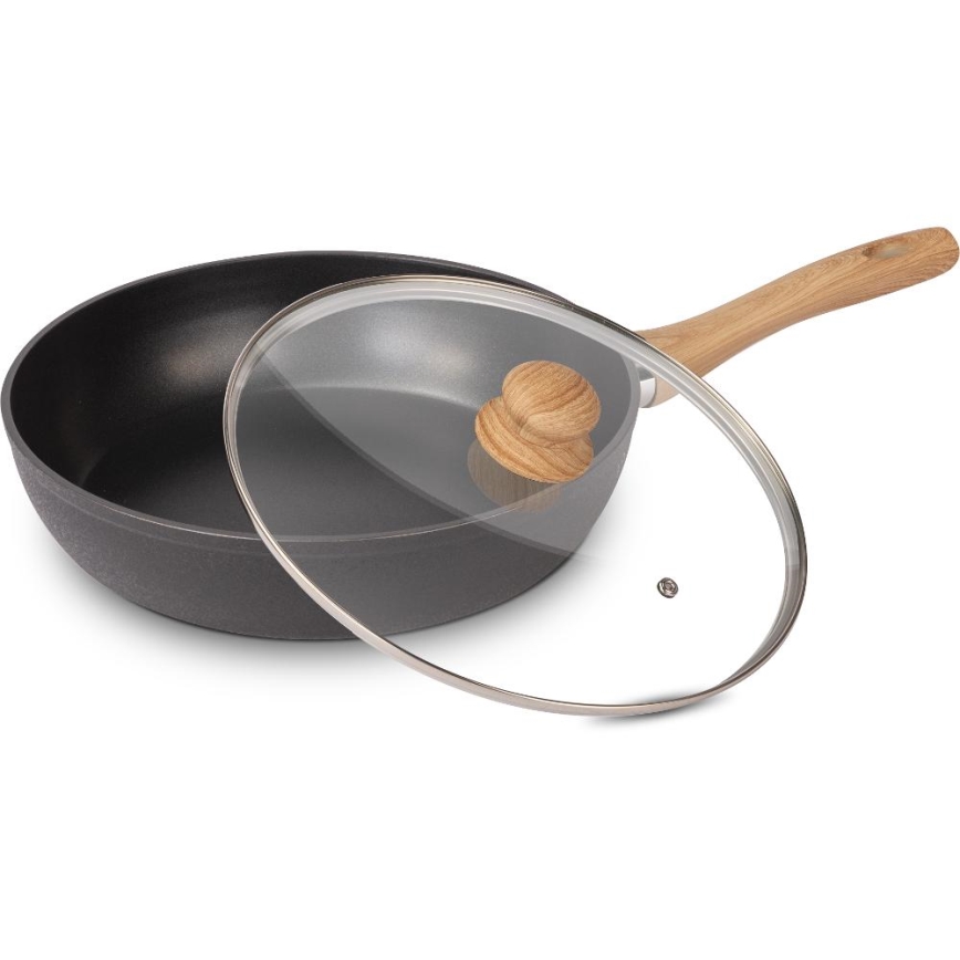Lamart - Patelnia z pokrywą 28 cm czarno-brązowa