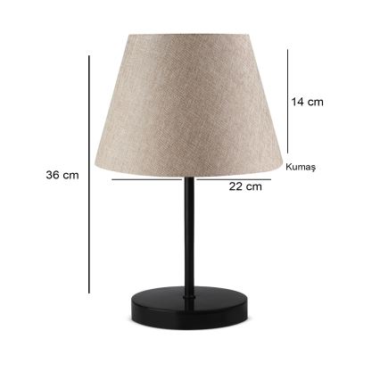 Lampa biurkowa AYD 1xE27/40W/230V beżowa/czarna