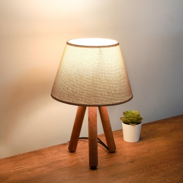 Lampa biurkowa AYD 1xE27/40W/230V brązowa/beżowa