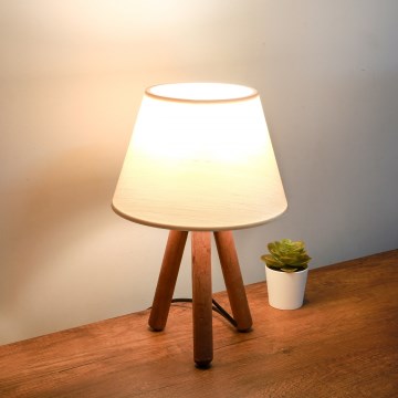 Lampa biurkowa AYD 1xE27/40W/230V brązowa/kremowa