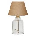 Lampa biurkowa AYD 1xE27/40W/230V brązowa/przezroczysta