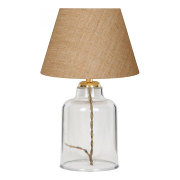Lampa biurkowa AYD 1xE27/40W/230V brązowa/przezroczysta