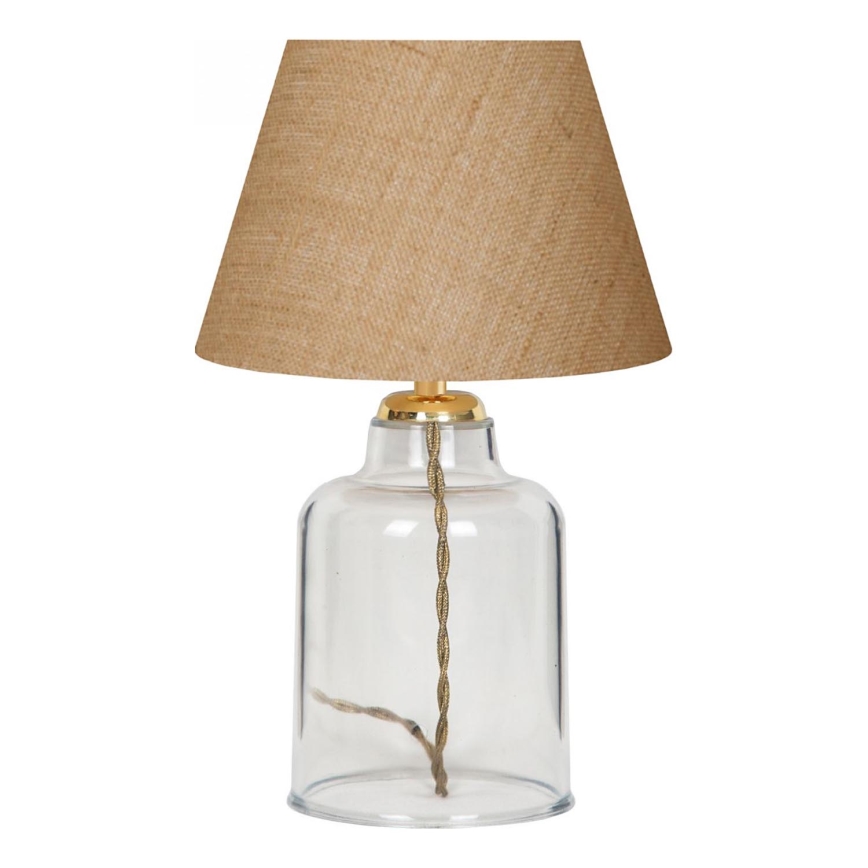 Lampa biurkowa AYD 1xE27/40W/230V brązowa/przezroczysta