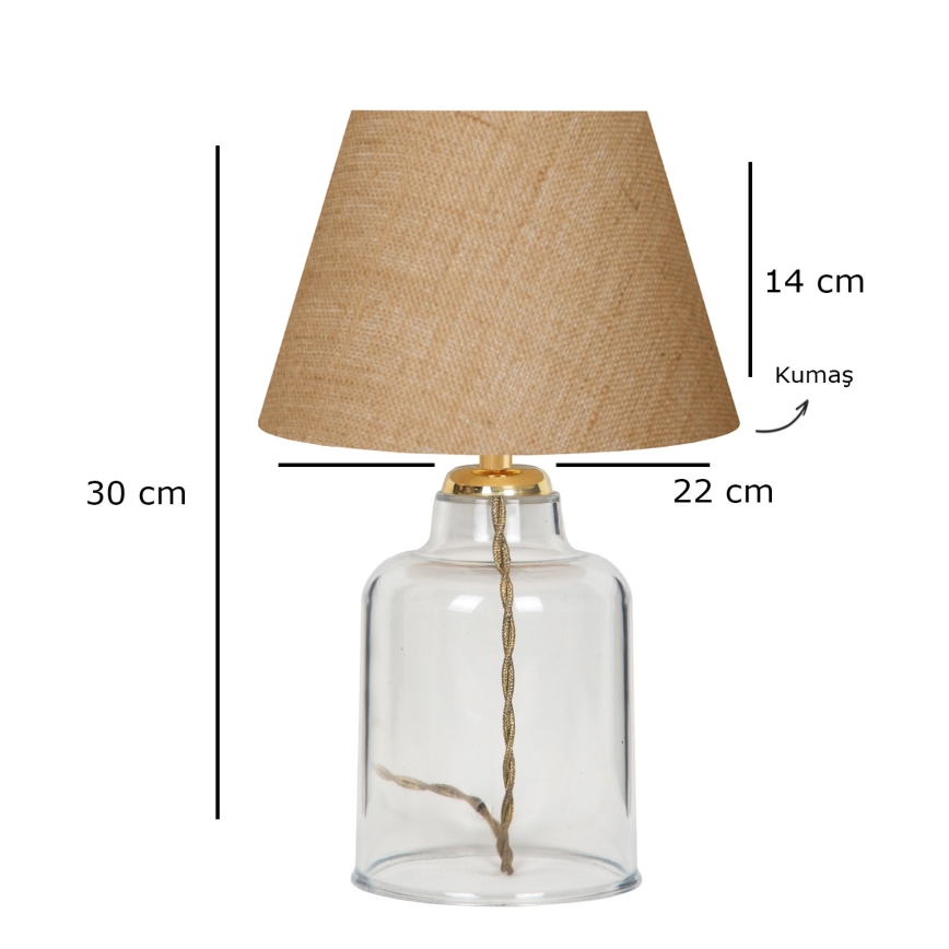 Lampa biurkowa AYD 1xE27/40W/230V brązowa/przezroczysta