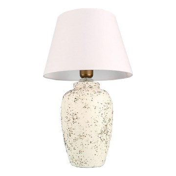 Lampa biurkowa RAMZES 1xE27/40W/230V biała/krémowa