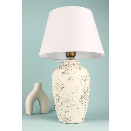 Lampa biurkowa RAMZES 1xE27/40W/230V biała/krémowa
