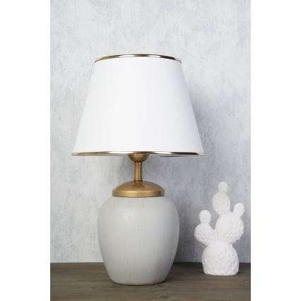 Lampa biurkowa RAMZES 1xE27/40W/230V biało/szara