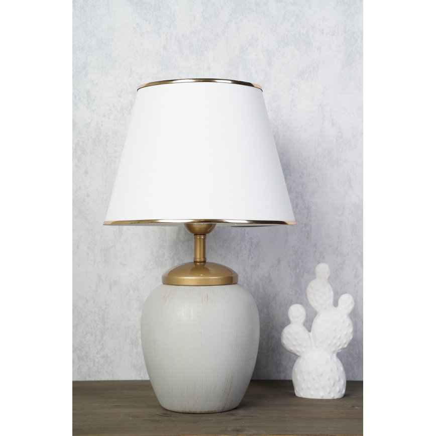 Lampa biurkowa RAMZES 1xE27/40W/230V biało/szara
