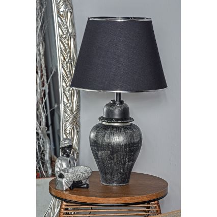 Lampa biurkowa RAMZES 1xE27/40W/230V czarna/srebrna