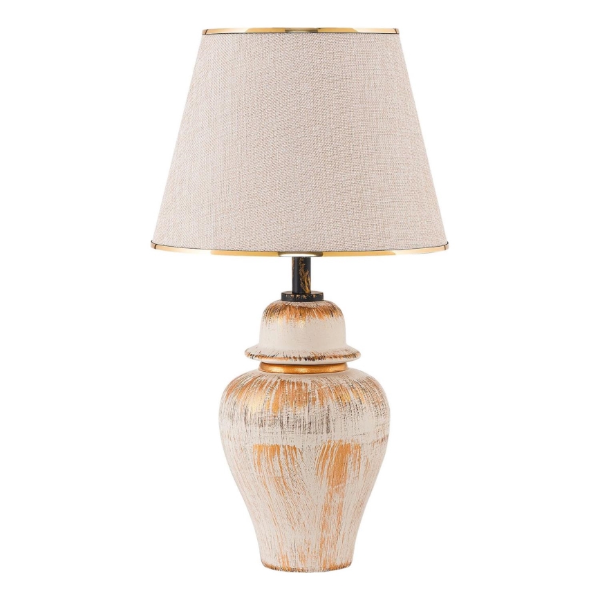 Lampa biurkowa RAMZES 1xE27/40W/230V kremowa/złota