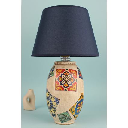Lampa biurkowa RAMZES 1xE27/40W/230V niebieska/beżowa