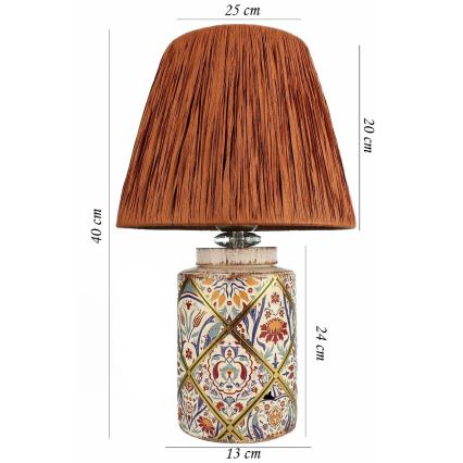 Lampa biurkowa RAMZES 1xE27/40W/230V rafia