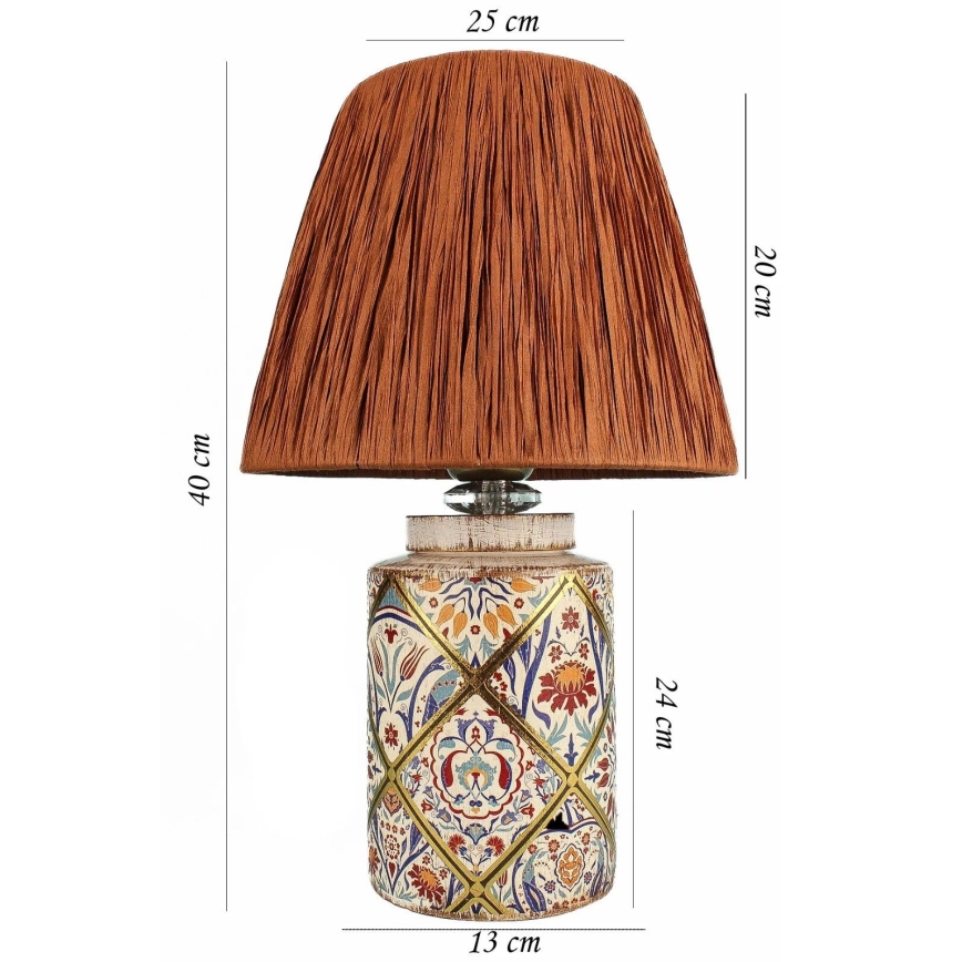 Lampa biurkowa RAMZES 1xE27/40W/230V rafia