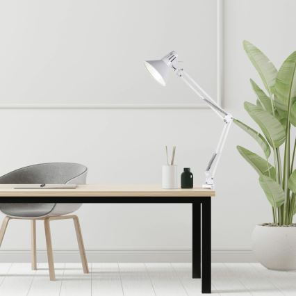 Lampa biurkowa z klipsem WORKER 1xE27/10W/230V biała