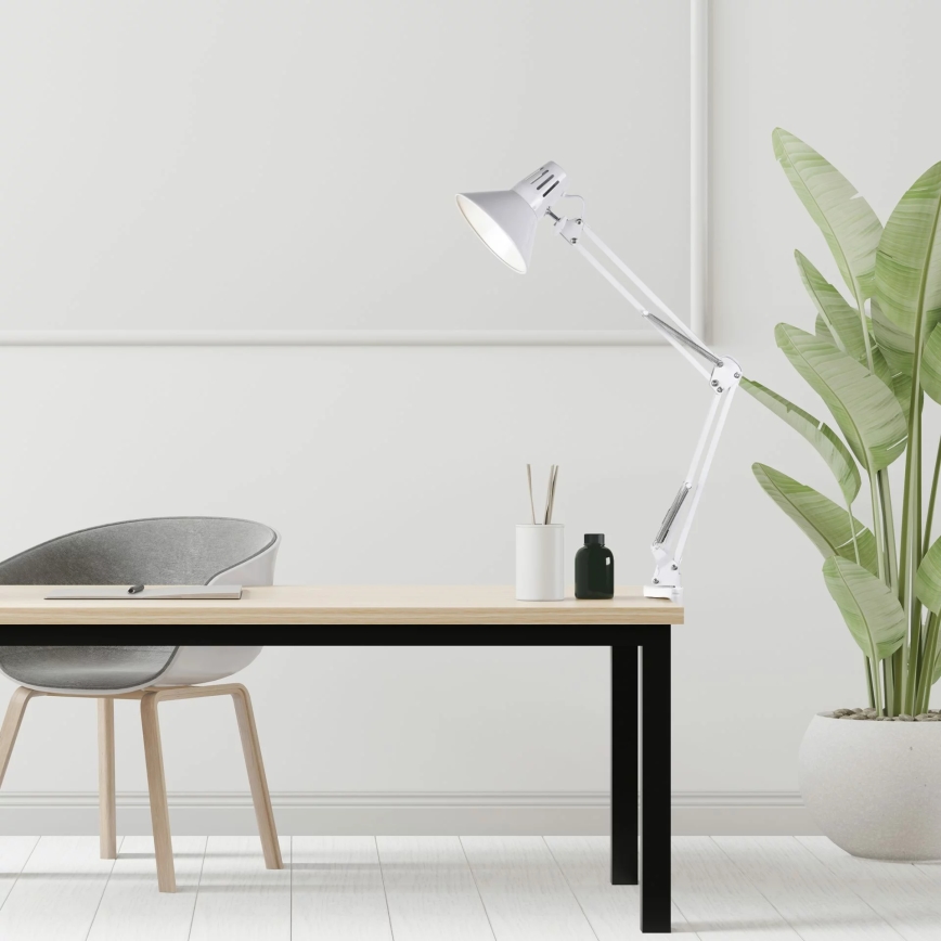 Lampa biurkowa z klipsem WORKER 1xE27/10W/230V biała