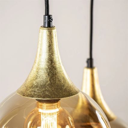 Lampa wisząca na linkach CALYPSO 3xGU10/60W/230V + 5xE27/60W czarno-złota