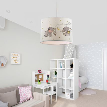 Lampa dziecięca CANDY 1xE27/40W/230V biała/beżowa