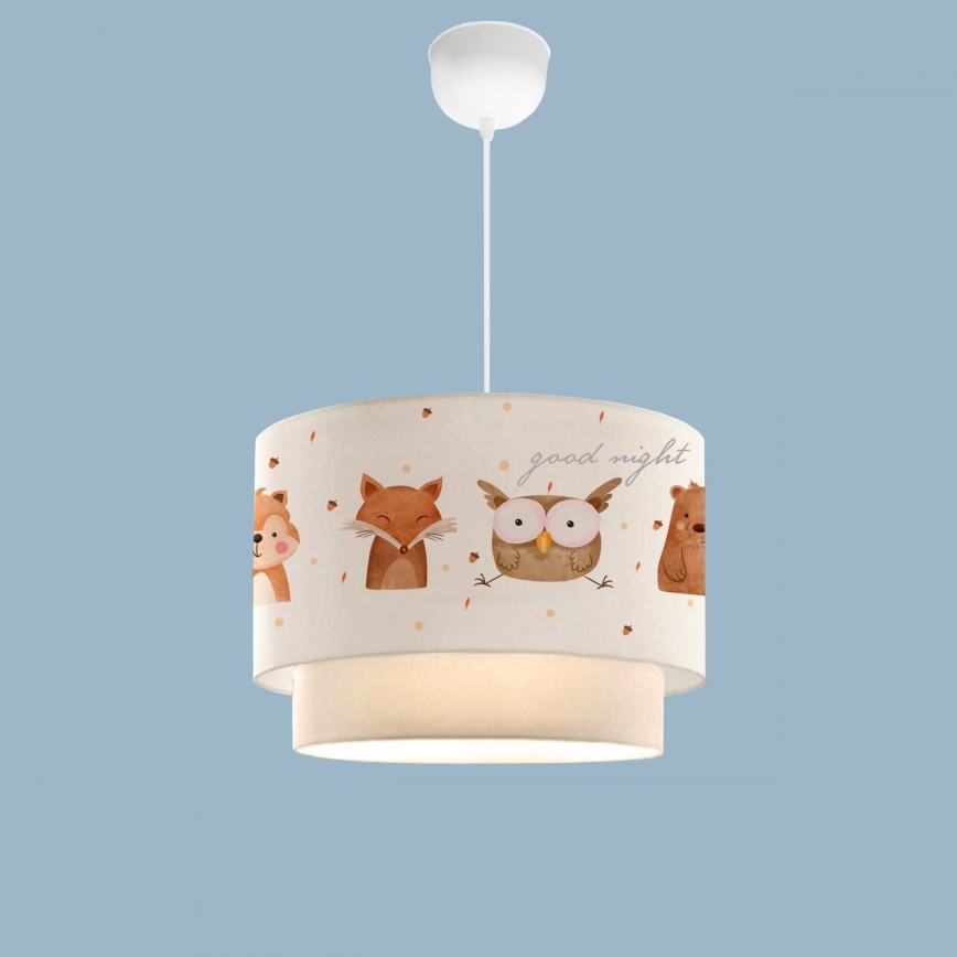 Lampa dziecięca CANDY 1xE27/40W/230V biała/brązowa