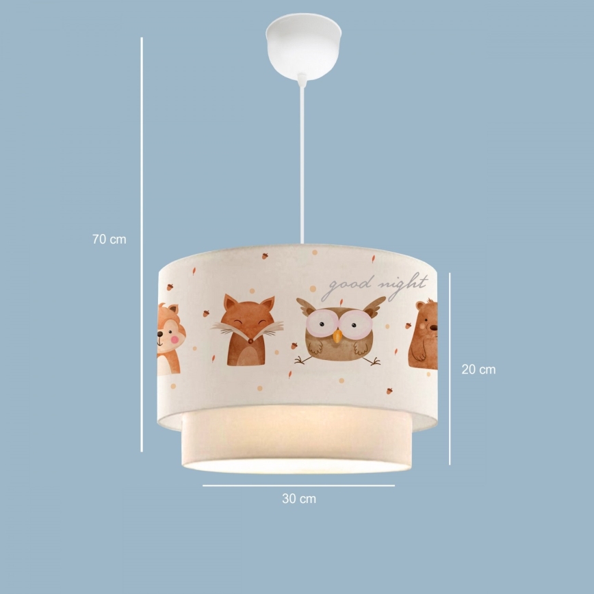 Lampa dziecięca CANDY 1xE27/40W/230V biała/brązowa