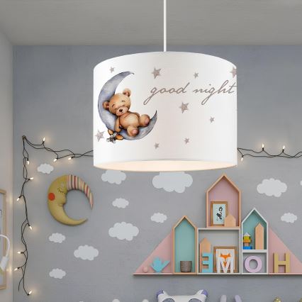 Lampa dziecięca CANDY 1xE27/40W/230V biała/brązowa