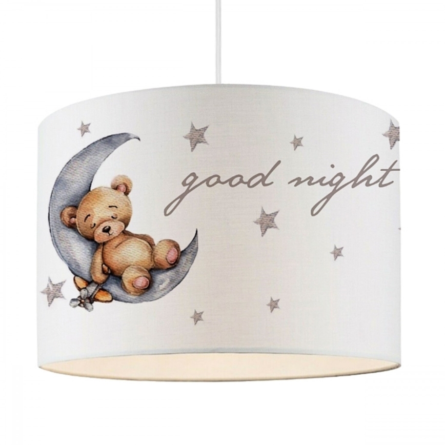 Lampa dziecięca CANDY 1xE27/40W/230V biała/brązowa