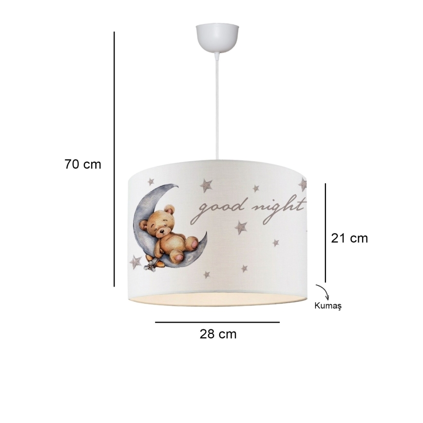 Lampa dziecięca CANDY 1xE27/40W/230V biała/brązowa