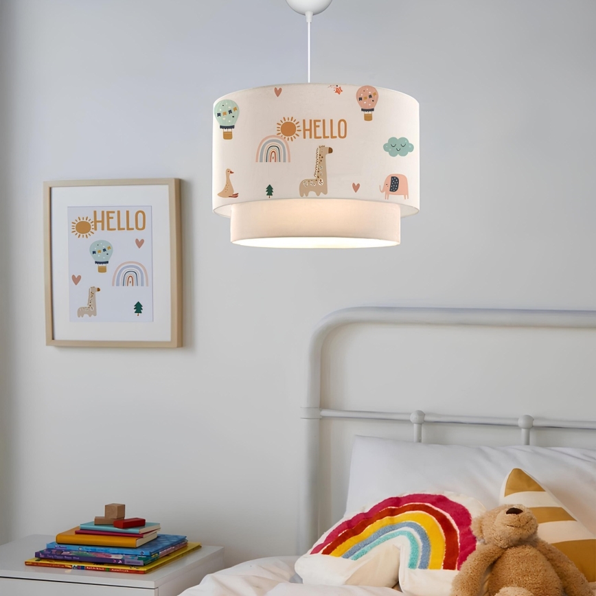 Lampa dziecięca CANDY 1xE27/40W/230V biała/wielokolorowa