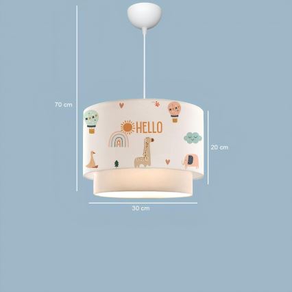 Lampa dziecięca CANDY 1xE27/40W/230V biała/wielokolorowa