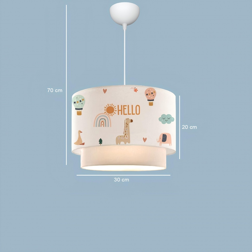 Lampa dziecięca CANDY 1xE27/40W/230V biała/wielokolorowa