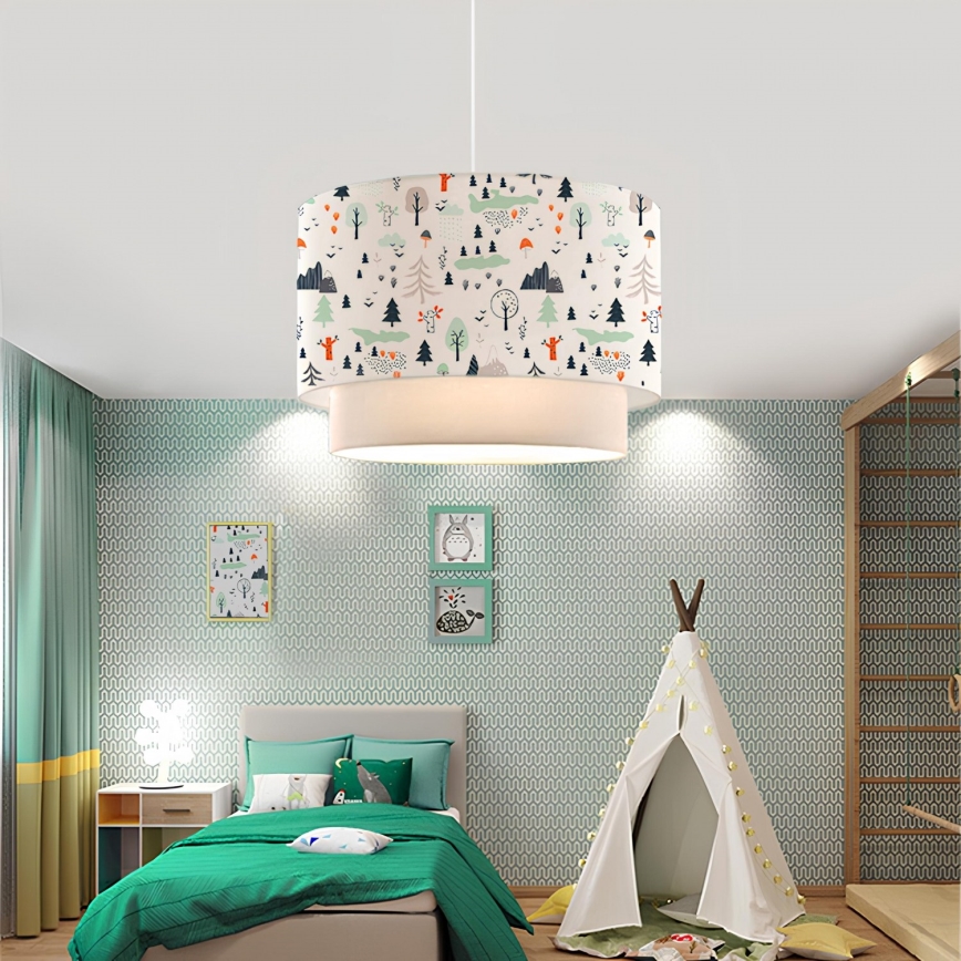 Lampa dziecięca CANDY 1xE27/40W/230V biała/wielokolorowa