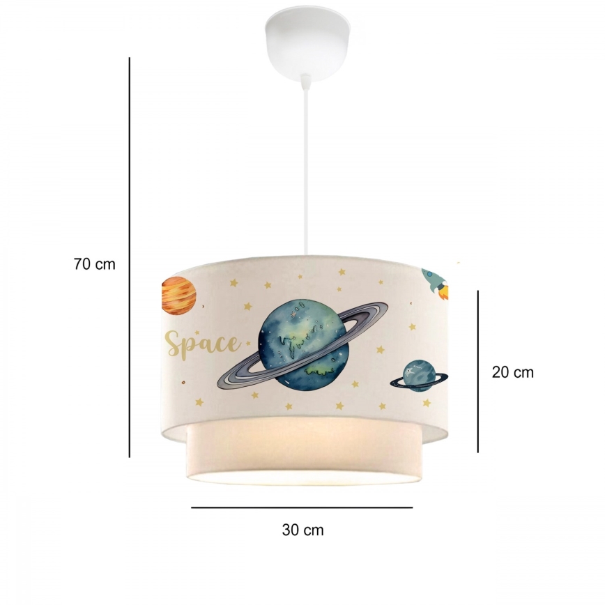 Lampa dziecięca CANDY 1xE27/40W/230V biała/wielokolorowa
