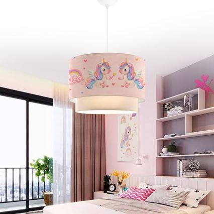 Lampa dziecięca CANDY 1xE27/40W/230V różowa
