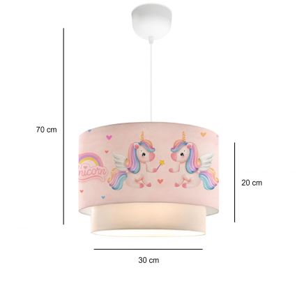 Lampa dziecięca CANDY 1xE27/40W/230V różowa