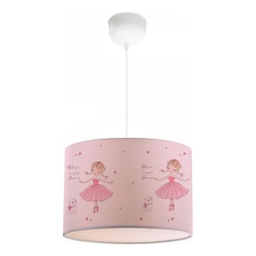 Lampa dziecięca CANDY 1xE27/40W/230V różowa