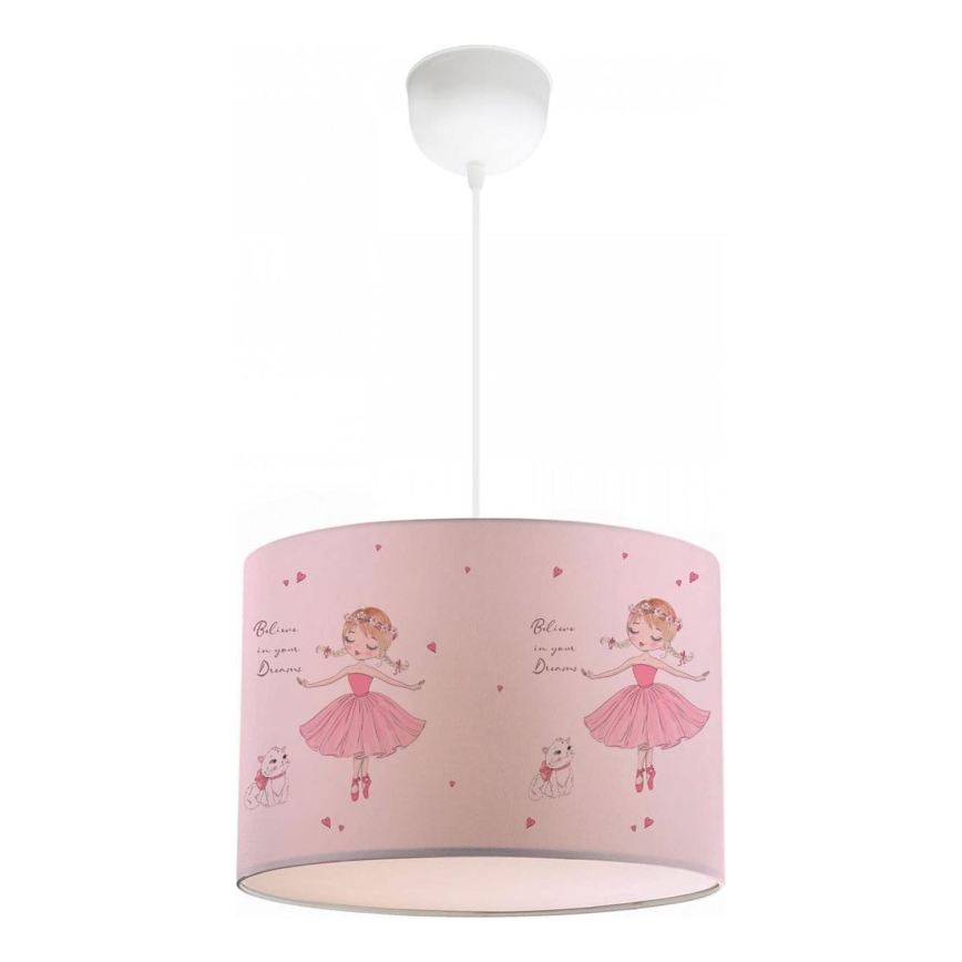 Lampa dziecięca CANDY 1xE27/40W/230V różowa