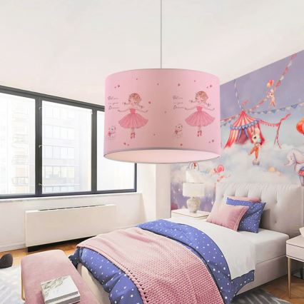 Lampa dziecięca CANDY 1xE27/40W/230V różowa