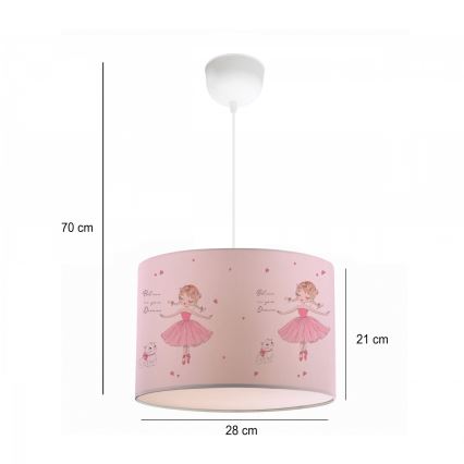Lampa dziecięca CANDY 1xE27/40W/230V różowa