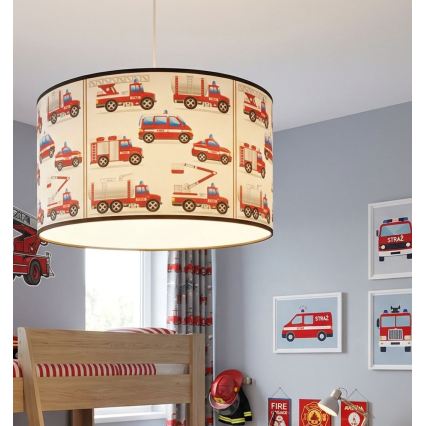 Lampa dziecięca KIDS ROOM 1xE27/60W/230V śr. 40 cm Strażacy