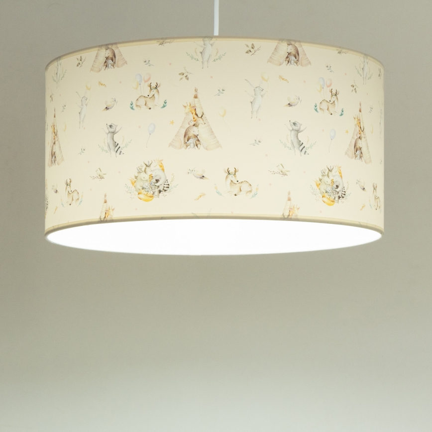 Lampa dziecięca KIDS ROOM 1xE27/60W/230V średnica 40 cm z motywem zwierzątek