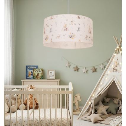 Lampa dziecięca KIDS ROOM 1xE27/60W/230V średnica 40 cm z motywem zwierzątek