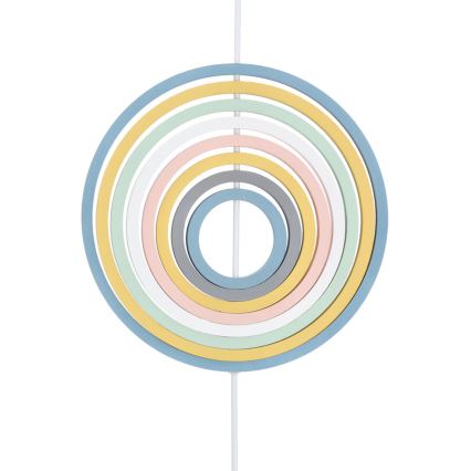 Lampa dziecięca na linkę HOOPS 1xE27/20W/230V ø 27 cm kolorowa