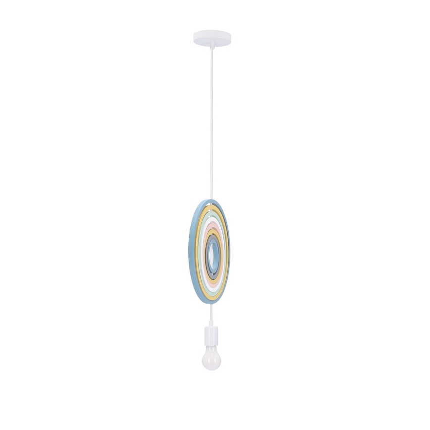 Lampa dziecięca na linkę HOOPS 1xE27/20W/230V ø 27 cm kolorowa