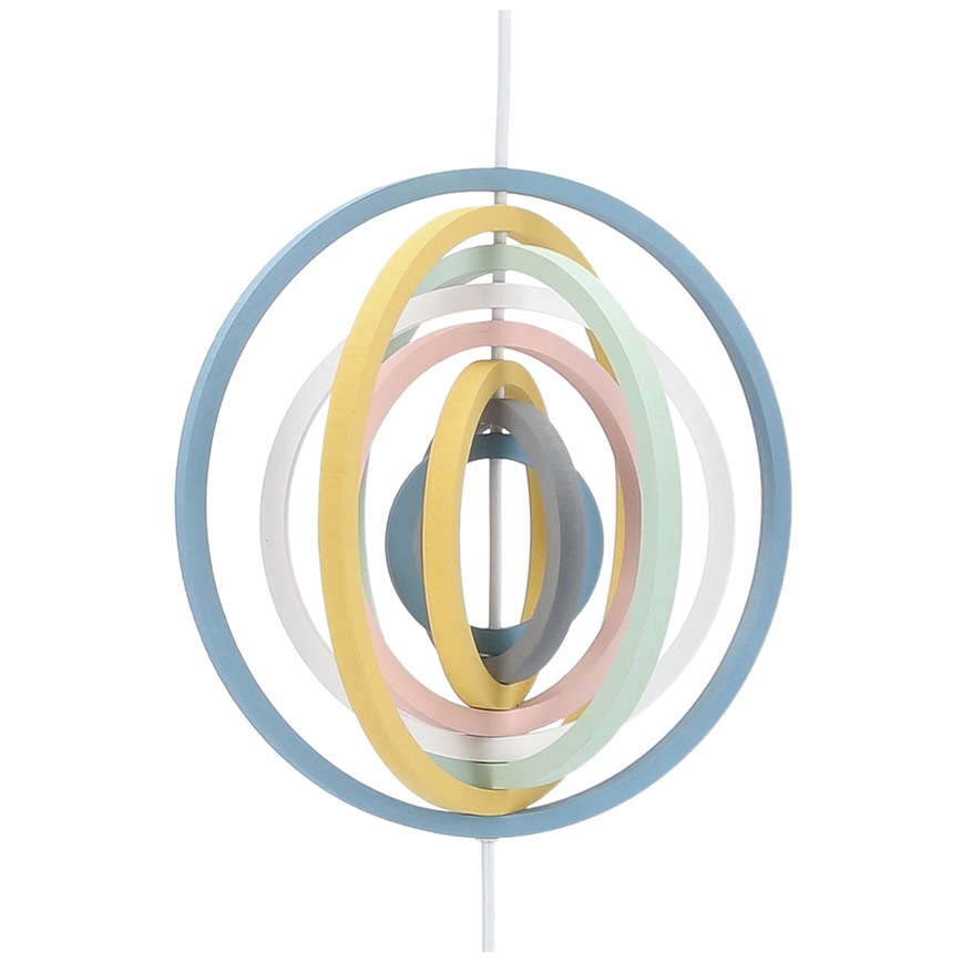 Lampa dziecięca na linkę HOOPS 1xE27/20W/230V ø 27 cm kolorowa