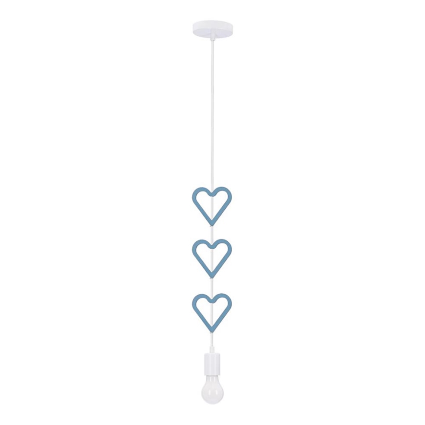 Lampa dziecięca na przewodzie HETS 1xE27/20W/230V niebieska/biała