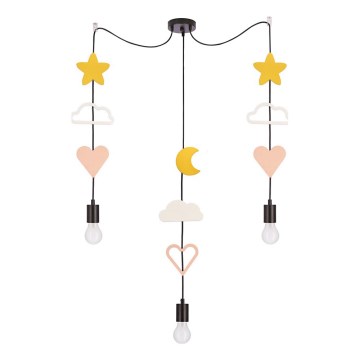 Lampa dziecięca TRIO 3xE27/20W/230V żółta/biała/różowa