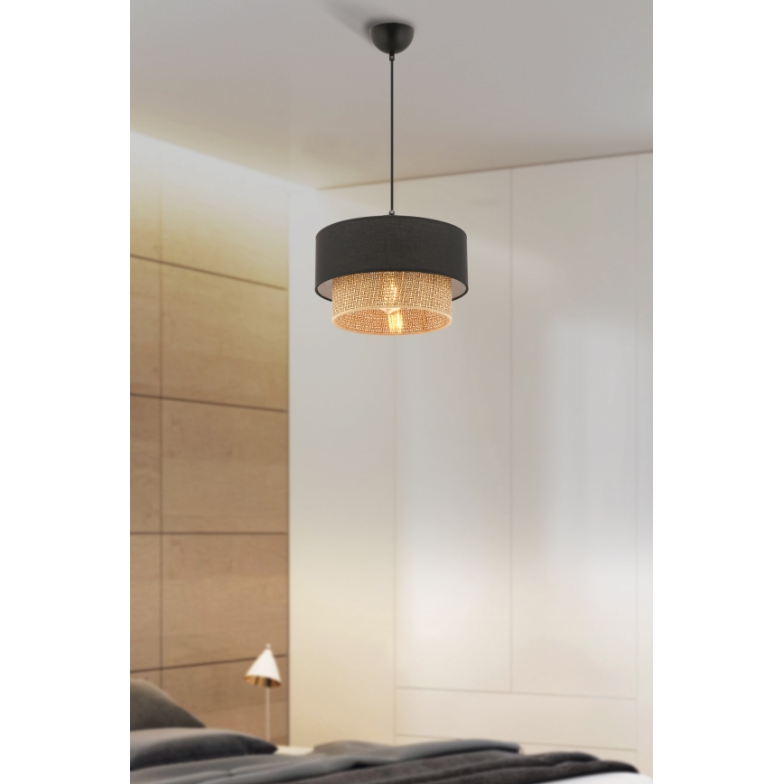 Lampa ECHO 1xE27/60W/230V czarna/brązowa