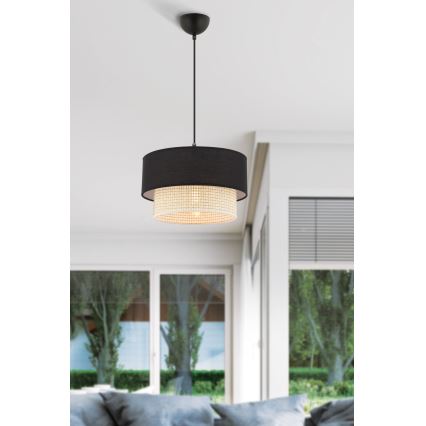 Lampa ECHO 1xE27/60W/230V czarna/kremowa