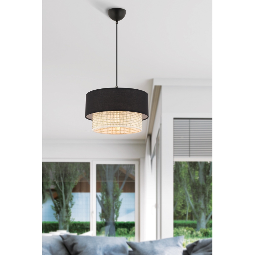 Lampa ECHO 1xE27/60W/230V czarna/kremowa